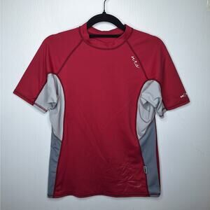 NRS Hydrosilk Swim Shirt Women Large Rash Guard Short Sleeve Paddling 50UPF Swim